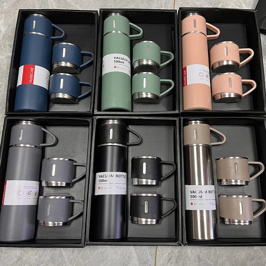 500ML Stainless Steel Vacuum Flask Gift Set Office Business Style Thermos Bottle